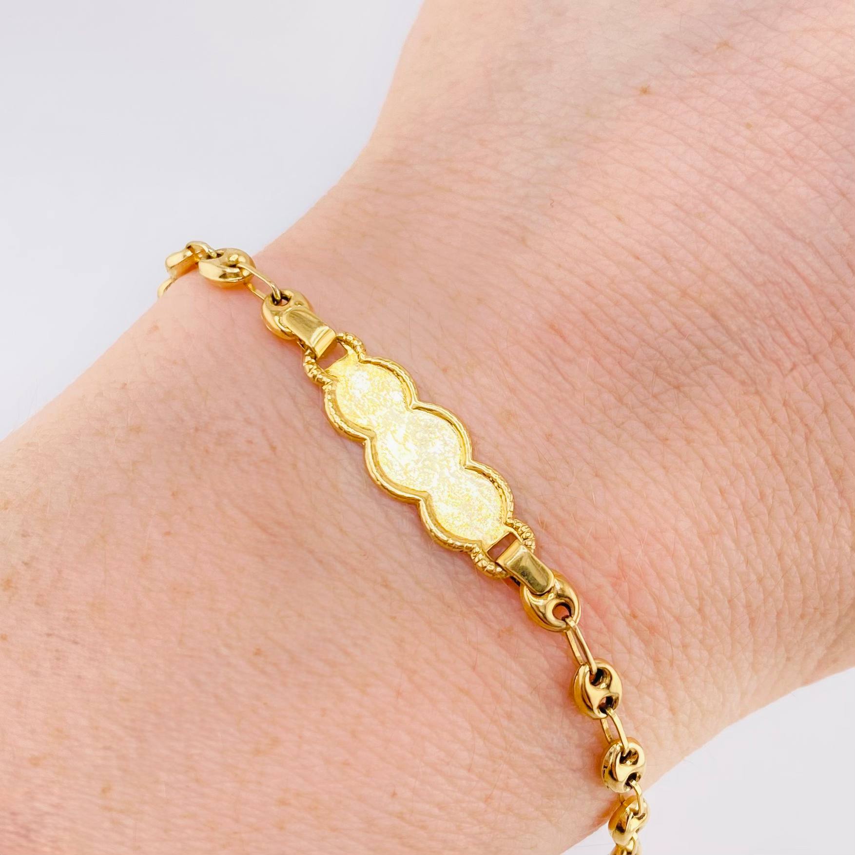 Pulso Bebé Gc Nube Bordeada 1.95gr / 14.5cm / 3.6mm Oro Amarillo 18K *