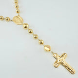 Rosario Virgen Milagrosa Cruz Cristo 30gr / 70cm / 8mm-10mm Oro Amarillo 18K ©