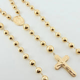 Rosario Virgen Milagrosa Cruz Cristo 30gr / 70cm / 8mm-10mm Oro Amarillo 18K ©