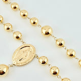 Rosario Rosario Virgen De La Milagrosa Cruz Lisa 29 g / 68 cm / 8mm-10mm mm Oro Amarillo 18K