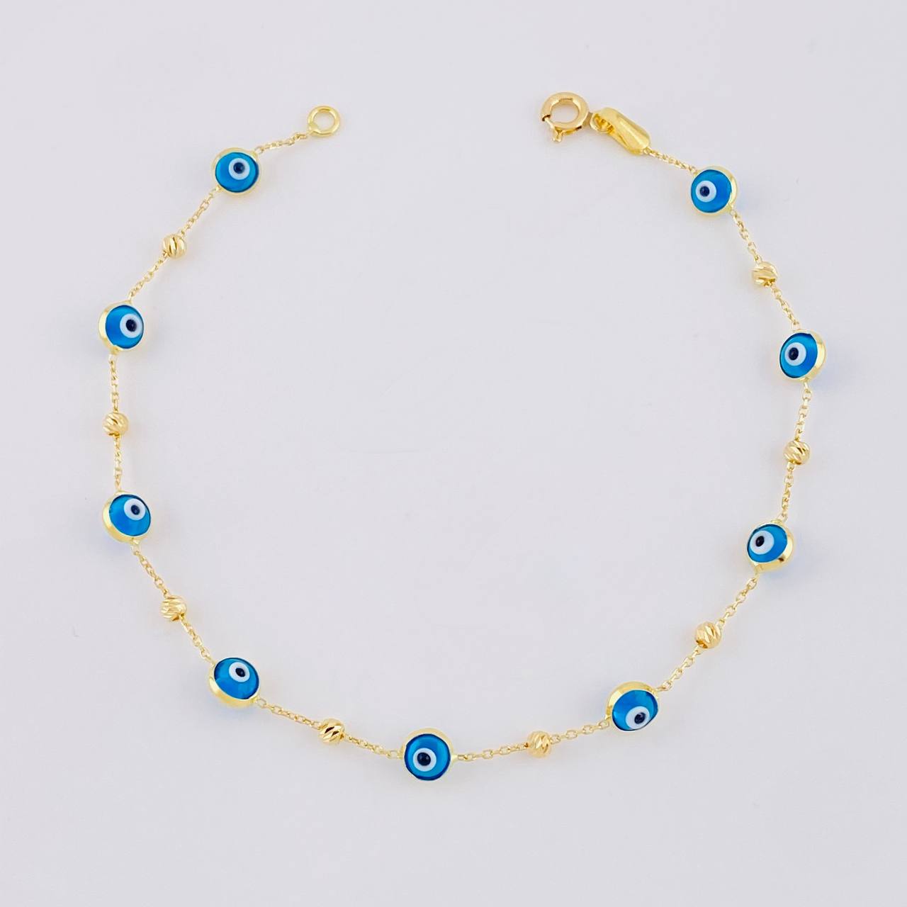 Pulso Aro Seguido Ojo Turco 2.2g / 19.2cm / 4.6mm Oro Amarillo 18K
