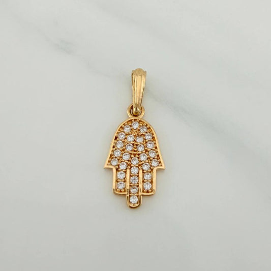 Dije Mano Hamsa 1.3gr / 2.3cm / Oro Amarillo 18K %