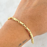 Pulso Barril Texturizado 5.15gr / 20cm / 4.4mm Oro Amarillo 18K ©