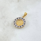 Dije San Benito En Aro Movil 2.1gr / 1.7cm / Circones Blancos Negros Oro Amarillo 18K ©