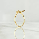 Anillo Mariposa En Relieve 1.95gr / T7 / Circones Blancos Oro Amarillo 18K *