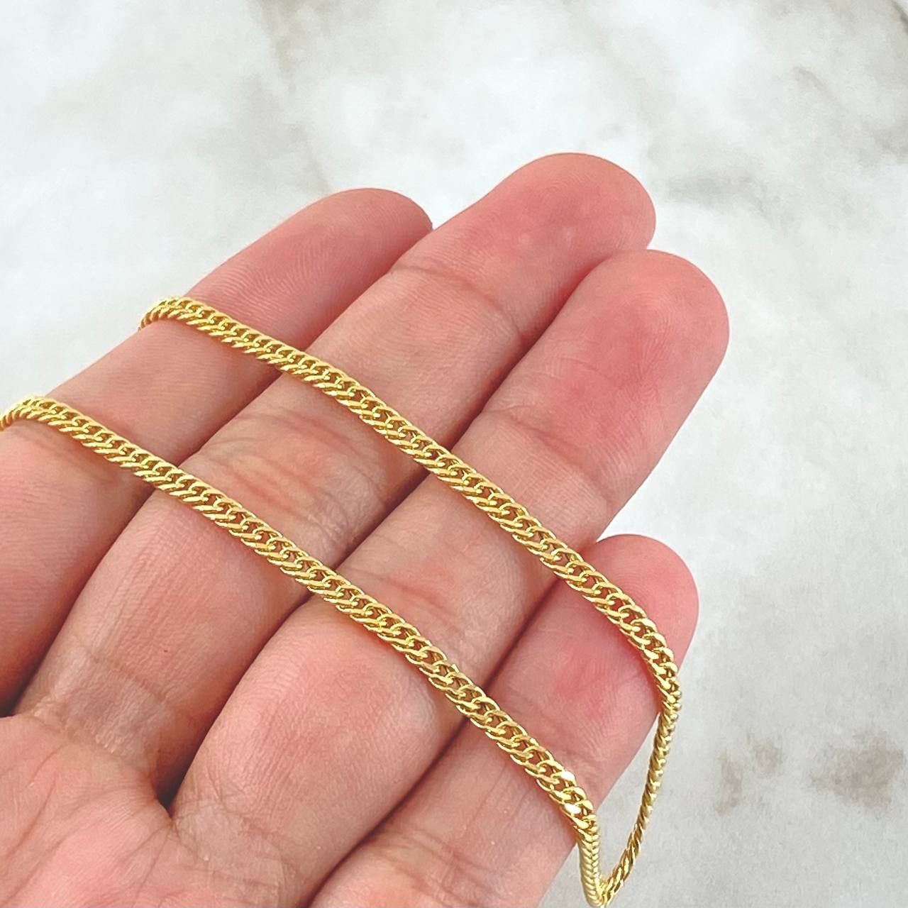 Cadena Cubana Reticulada 4.2gr / 50cm / Oro Amarillo +3 18K !