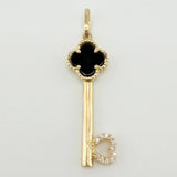 Dije Llave Trebol Negro 2.4gr / 3.7cm / Oro Amarillo Nac.Esp. 18K