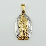 Dije Virgen Guadalupe 2.7gr / 3.5cm / Dos Oros Amarillo Blanco 18K