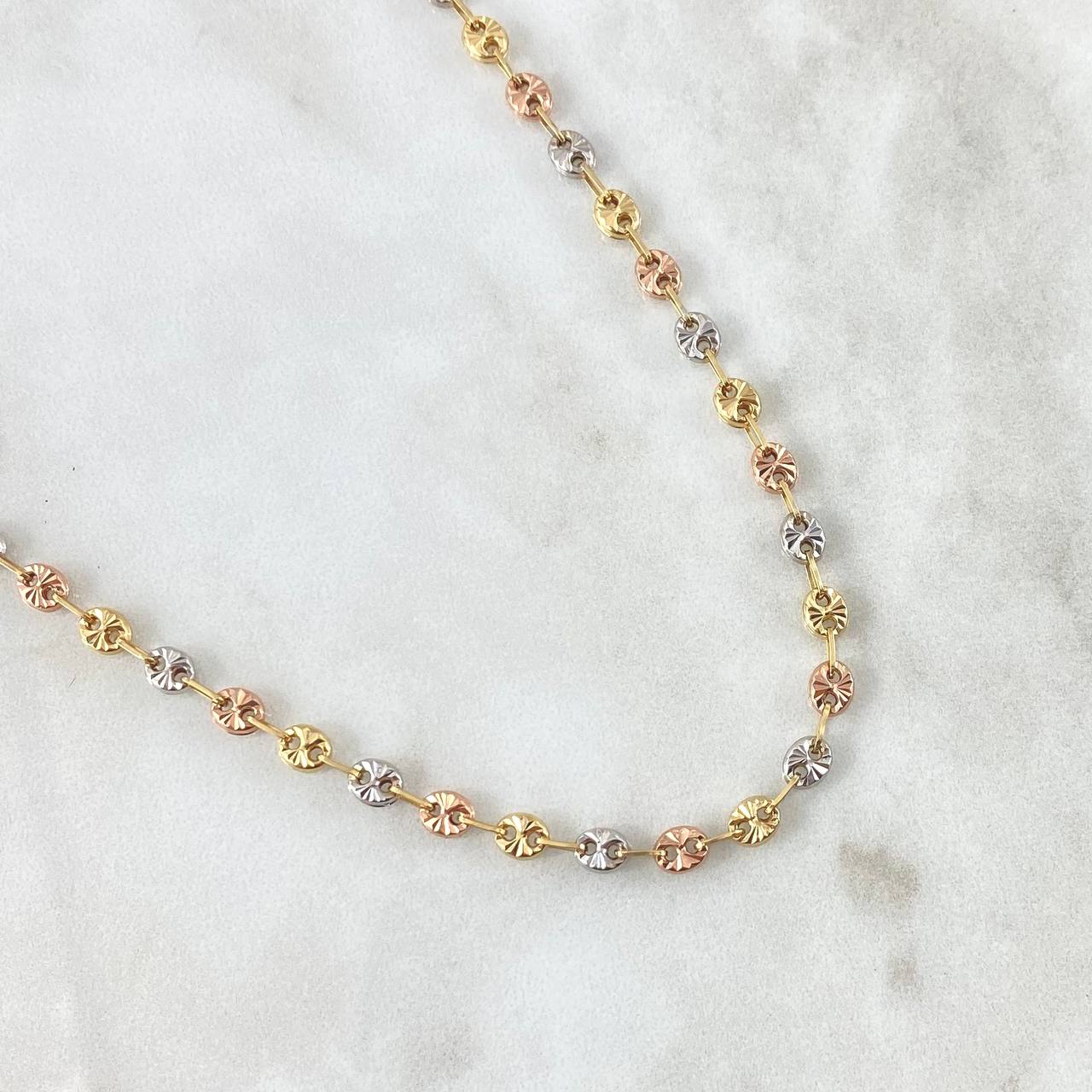 Cadena GC 10.45gr / 50cm / 4.6mm Diamantada Tres Oros 18K *