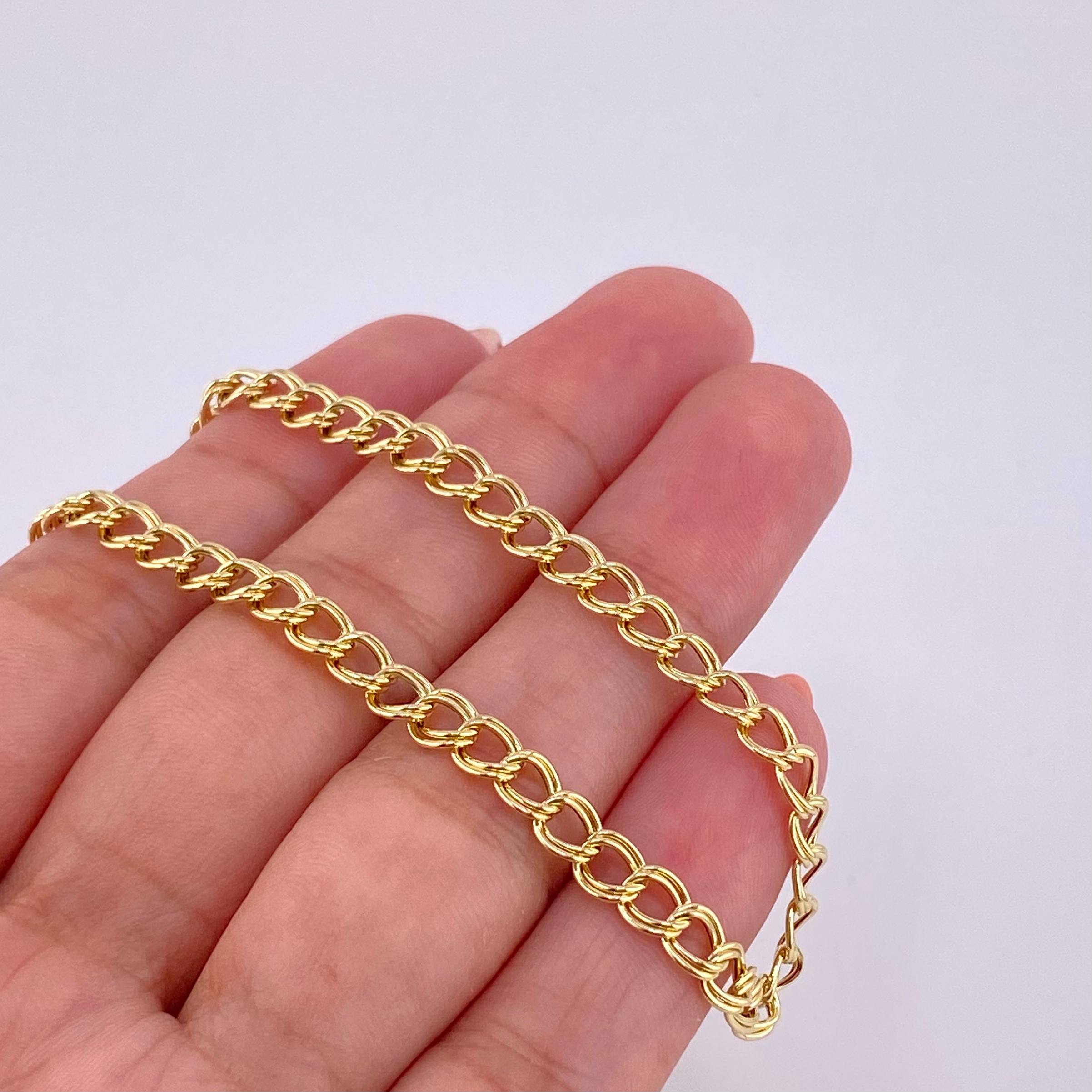 Pulso Cubano Doble 2.55g / 18.5cm / 4.5mm Oro Amarillo 18K