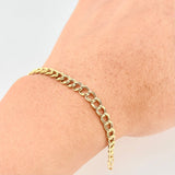 Pulso Cubano Doble 2.55g / 18.5cm / 4.5mm Oro Amarillo 18K