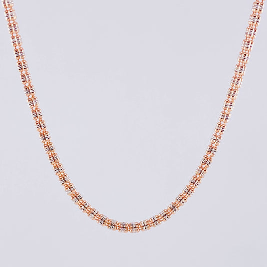 Cadena Ice 12.7g / 60cm / 2.3mm Dos Oros Blanco Rosa 18K