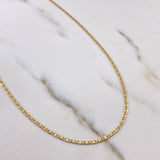Cadena Escalera Plana 4.6gr / 60cm / 2mm Diamantada Tres Oros +3 18K &