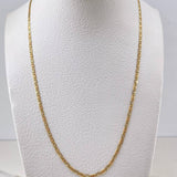 Cadena Escalera Plana 4.6gr / 60cm / 2mm Diamantada Tres Oros +3 18K &