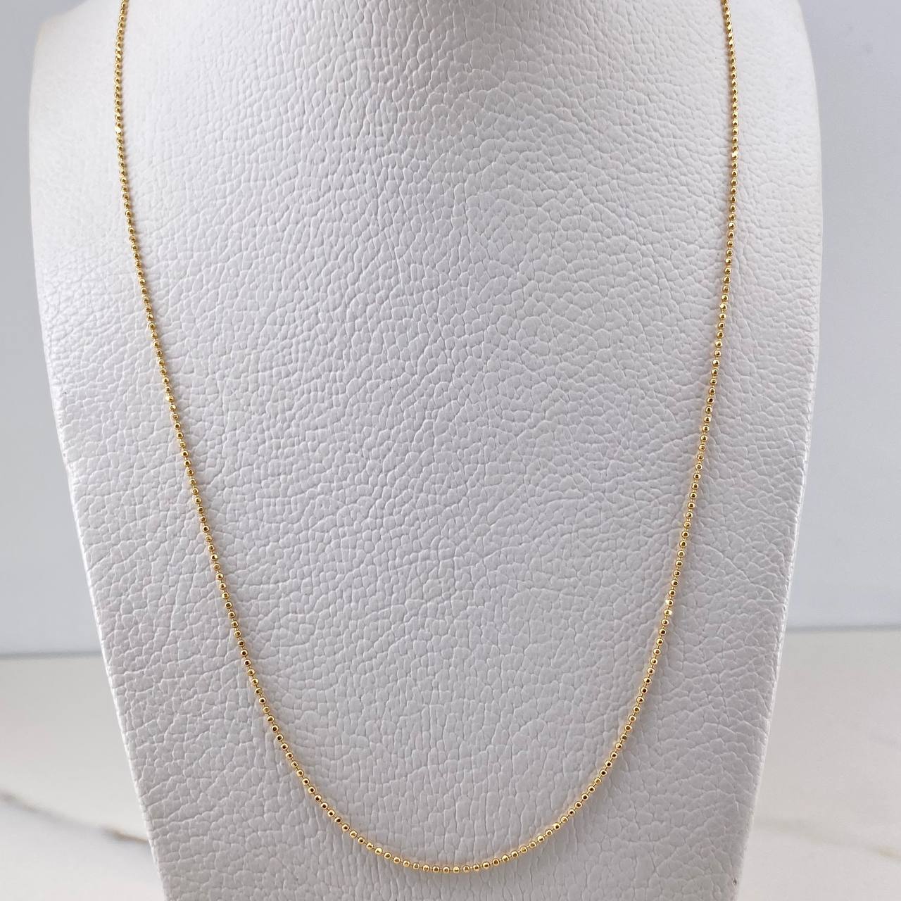 Cadena Militar 2.65gr / 60cm / 0.7mm Diamantada Oro Amarillo +3 18K &