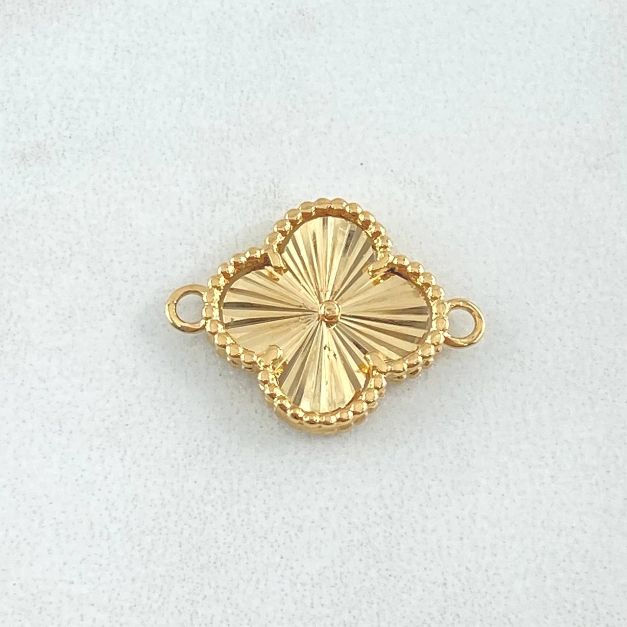 Herraje Trebol 2gr / 2cm / Bordeado Oro Amarillo 18K ©