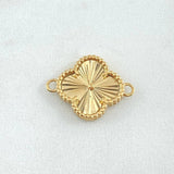 Herraje Trebol 2gr / 2cm / Bordeado Oro Amarillo 18K ©