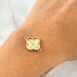 Herraje Trebol 2gr / 2cm / Bordeado Oro Amarillo 18K ©