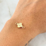 Herraje Trebol 0.45gr / 1.5cm / Bordeado Oro Amarillo 18K ©