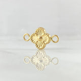 Herraje Trebol 0.45gr / 1.5cm / Bordeado Oro Amarillo 18K ©