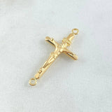 Herraje Cruz Cristo 1gr / 3.1cm / Puntas Planas Oro Amarillo 18K ©
