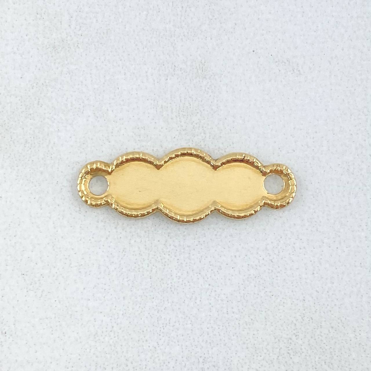 Herraje Placa Nuble 0.6gr / 2.2cm / Bordeada Oro Amarillo 18K ©