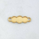 Herraje Placa Nuble 0.6gr / 2.2cm / Bordeada Oro Amarillo 18K ©