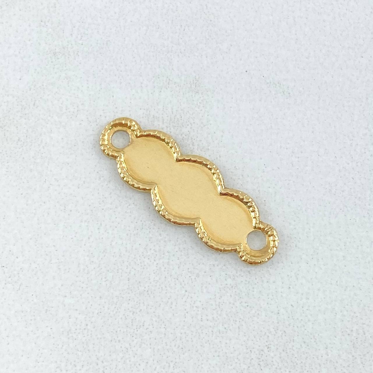 Herraje Placa Nuble 0.55gr / 2.2cm / Bordeada Oro Amarillo 18K ©