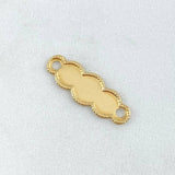 Herraje Placa Nuble 0.6gr / 2.2cm / Bordeada Oro Amarillo 18K ©