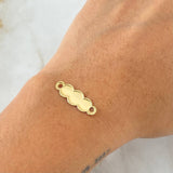 Herraje Placa Nuble 0.6gr / 2.2cm / Bordeada Oro Amarillo 18K ©