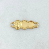Herraje Placa Nube Virgen Guadalupe 0.55gr / 2.2cm / Bordeada Oro Amarillo 18K *