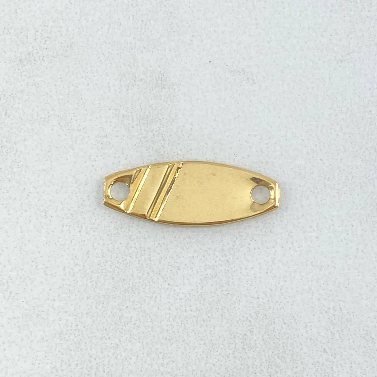 Herraje Placa Ovalada 0.45gr / 1.9cm / Lineal Oro Amarillo 18K ©