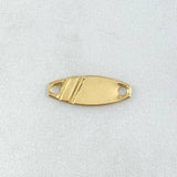 Herraje Placa 0.45gr / 1.9cm / Ovalada Lineal Oro Amarillo 18K *