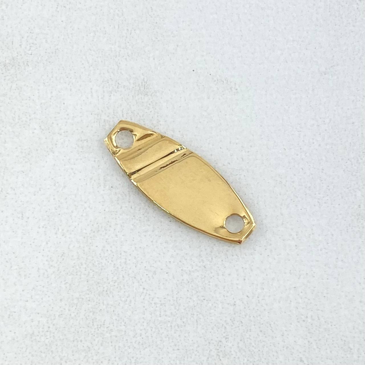Herraje Placa 0.45gr / 1.9cm / Ovalada Lineal Oro Amarillo 18K *