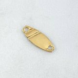 Herraje Placa Ovalada 0.45gr / 1.9cm / Lineal Oro Amarillo 18K ©