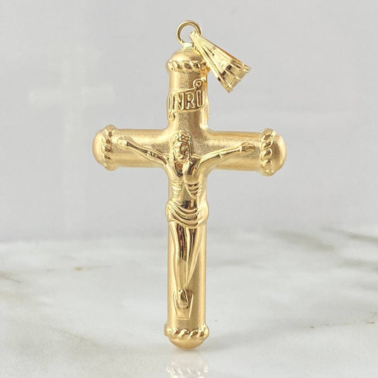 Dije Cruz Cristo 5gr / 6.3cm / Punta Bordeada Oro Amarillo 18K