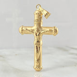 Dije Cruz Cristo 4.8gr / 6.3cm / Puntas Bordeadas Oro Amarillo 18K ©
