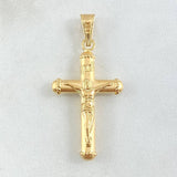 Dije Cruz Cristo 1.6gr / 4.1cm / Puntas Bordeadas Oro Amarillo 18K ©