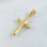 Dije Cruz Cristo 0.75gr / 2.8cm / Punta Bordeada Oro Amarillo 18K *