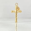Dije Cruz Cristo 0.7gr / 2.8cm / Puntas Bordeadas Oro Amarillo 18K ©