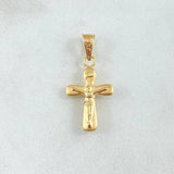Dije Cruz Cristo 0.6gr / 2.5cm / Puntas Ovaladas Oro Amarillo 18K ©
