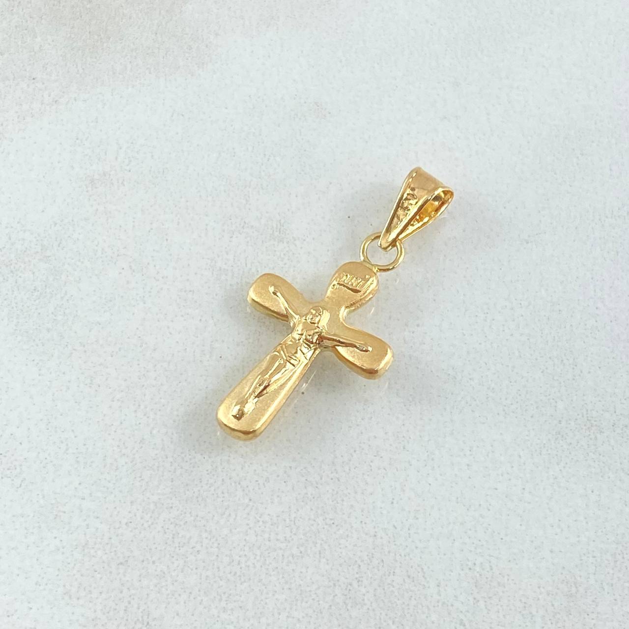 Dije Cruz Cristo 0.6gr / 2.5cm / Punta Ovalada Oro Amarillo 18K