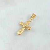 Dije Cruz Cristo 0.6gr / 2.5cm / Punta Ovalada Oro Amarillo 18K