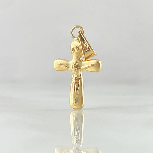 Dije Cruz Cristo 0.6gr / 2.5cm / Puntas Ovaladas Oro Amarillo 18K ©