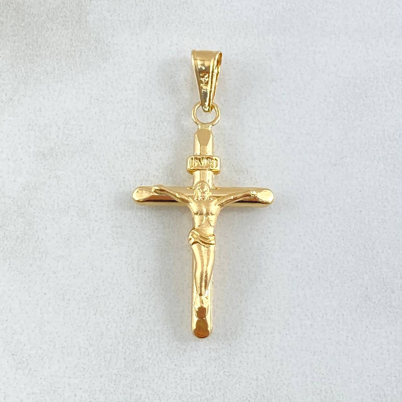 Dije Cruz Cristo 1.05gr / 3.4cm / Puntas Planas Oro Amarillo 18K ©