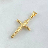 Dije Cruz Cristo 0.75gr / 2.7cm / Plana Lisa Oro Amarillo 18K *