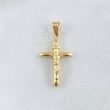 Dije Cruz Cristo 0.7gr / 2.7cm / Puntas Planas Oro Amarillo 18K ©