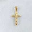 Dije Cruz Cristo 0.7gr / 2.7cm / Punta Plana Oro Amarillo 18K