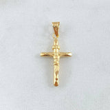 Dije Cruz Cristo 0.7gr / 2.7cm / Puntas Planas Oro Amarillo 18K ©