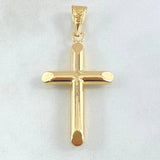 Dije Cruz 2.5gr / 5cm / Puntas Planas Oro Amarillo 18K ©